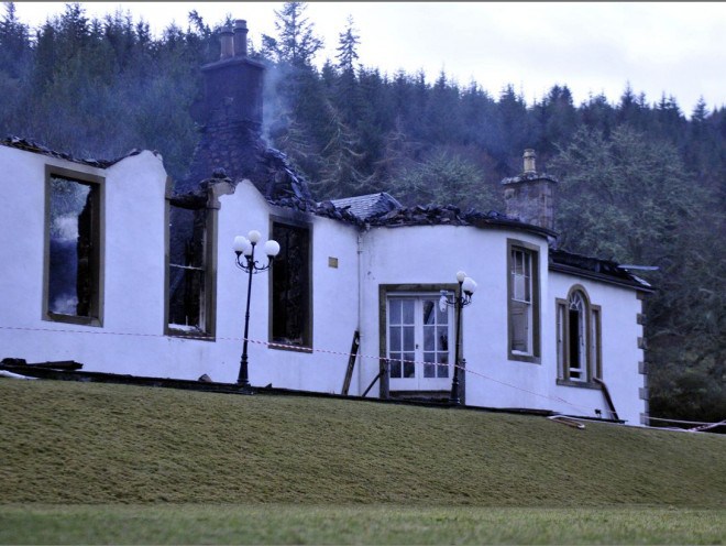 Boleskine House burning down